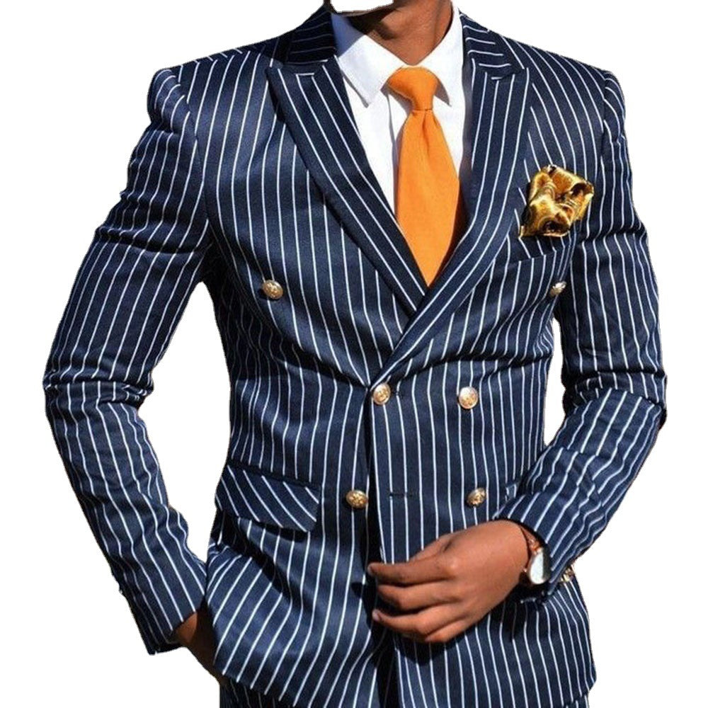 Slim Fit Plaid Lapel Long Sleeve Men Blazer