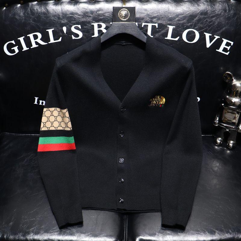 Autumn And Winter New Fashion Brand Letter Embroidered V-neck Cardigan Men's SweaterPD052023122615