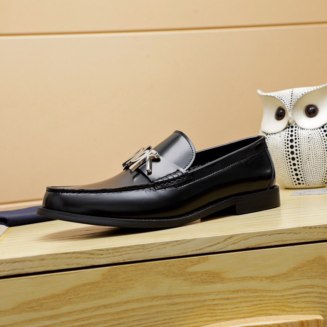 Black Leather New Fashion D Logo Men's LoafersXC052025072506