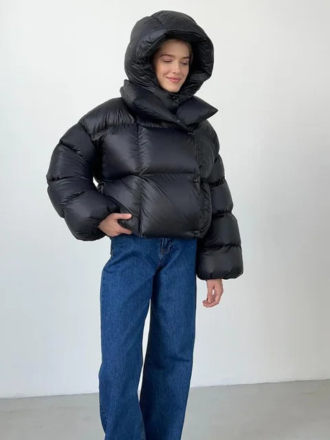 Thick Parkas Long Sleeve Top Women Autumn Winter Warm Coat Women’s Street Fashion Hoodies Woman Cotton-padded Jacket 2025