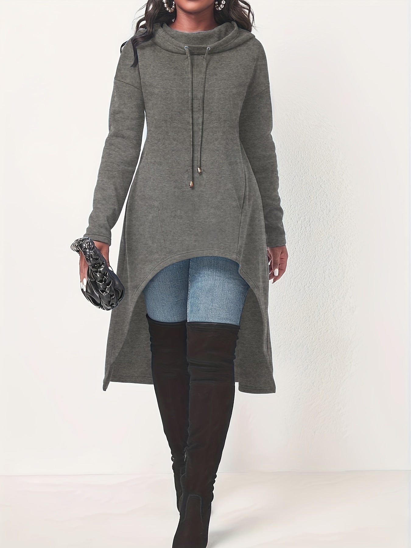 Casual Long Sleeve Drawstring Hoodie Sweatshirt KR0741