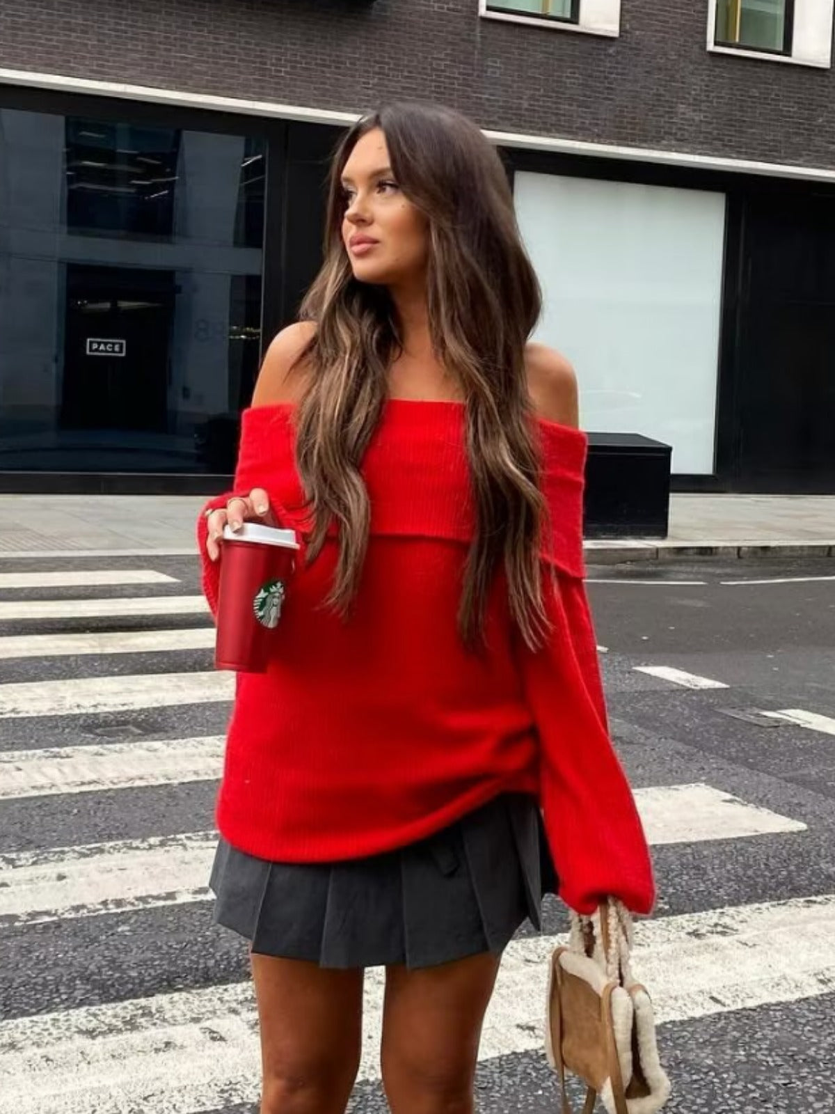 Women Off Shoulder Cropped Knitted Pullover Fashion Slash Neck Long Sleeve Female Sweater Elegant Autumn Lady Loose Jumpers Knit