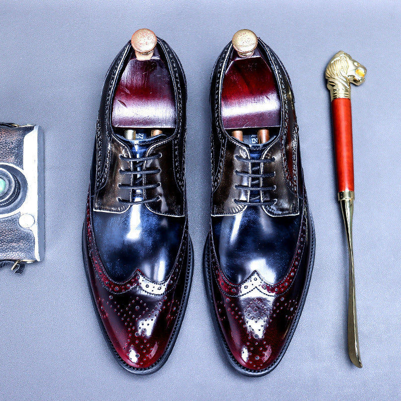 2022 Vintage Men's Leather Lace Up Fashion Dress Shoes