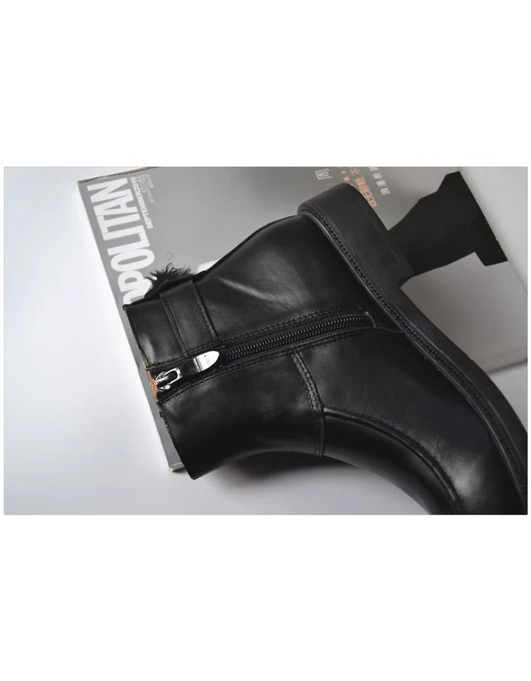 Comfortable Leather Wide Toe Box Boots for Men 39-45