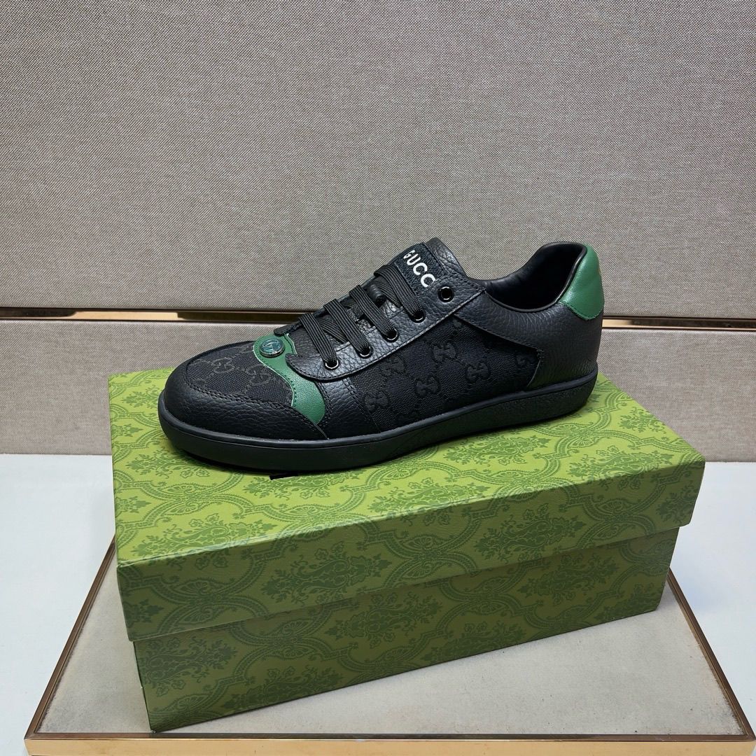 Black Leather New Fashion G Logo Men's SneakersXC052025072507