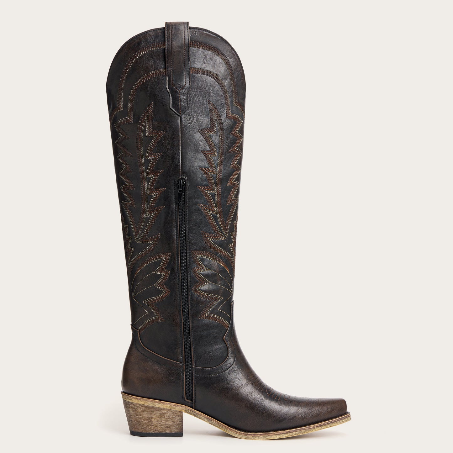 The Laurey - Espresso Embroidered Cowgirl Boots with Classic Western Flair