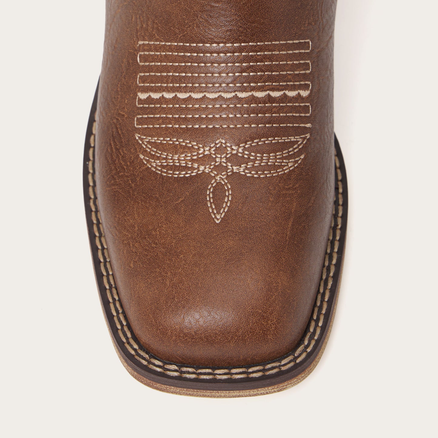 The Sierra – Chestnut Brown Cowgirl Boots with Turquoise & Cream Stitch Detailing