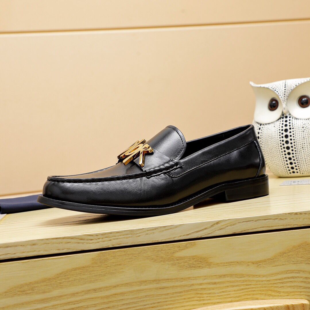 Black Leather New Fashion D Logo Men's LoafersXC052025072506