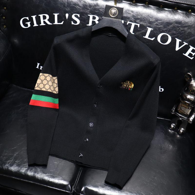 Autumn And Winter New Fashion Brand Letter Embroidered V-neck Cardigan Men's SweaterPD052023122615