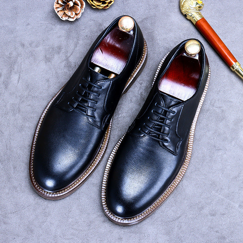 Vintage Men's Leather Lace Up Casual Trendy Dress Shoes