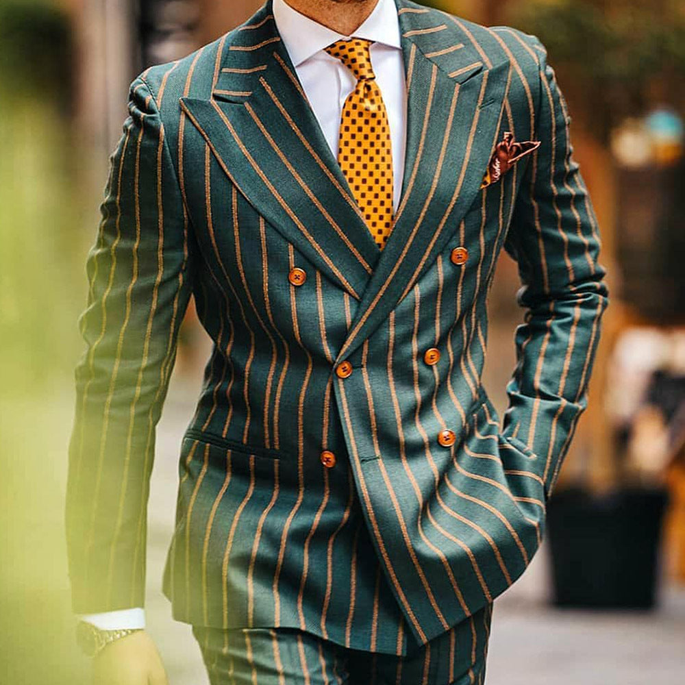 Slim Fit Plaid Lapel Long Sleeve Men Blazer