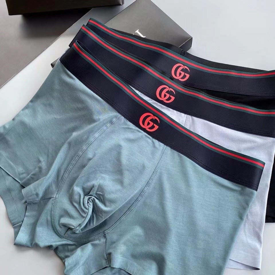 3 pairs of men's superior ice silk inner pants, soft and absorbent (gift box)