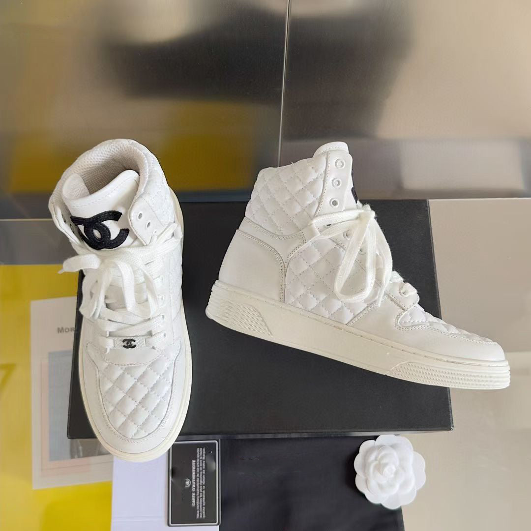 black and white C logo fashion women's sneakers-PD052023091206