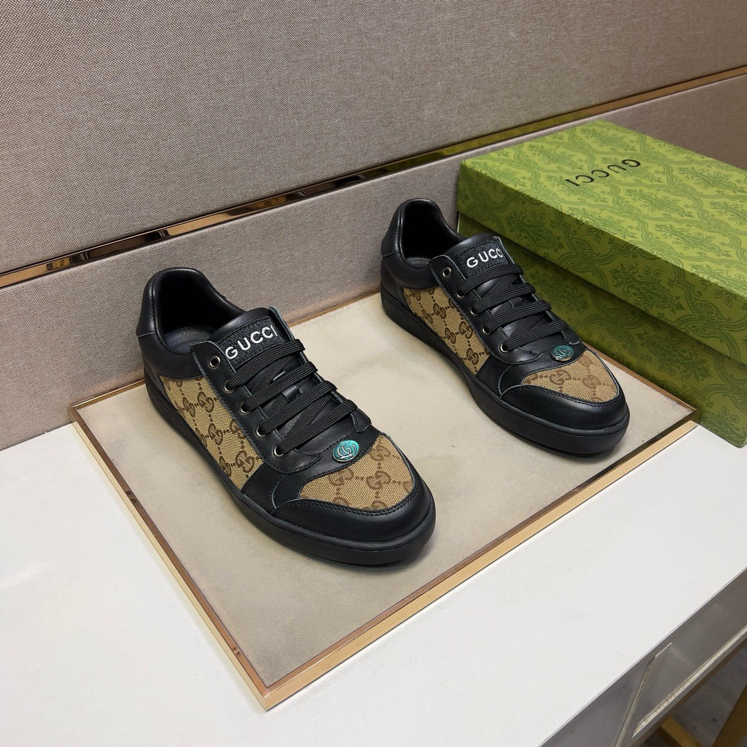 Black Leather New Fashion G Logo Men's SneakersXC052025072507