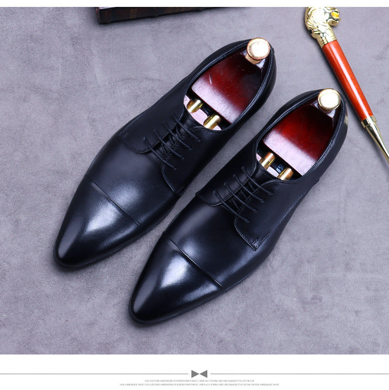 Classic Men's Leather Lace Up Casual Trendy Dress Shoes