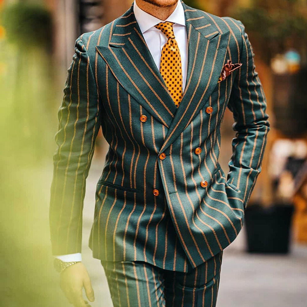 Slim Fit Plaid Lapel Long Sleeve Men Blazer