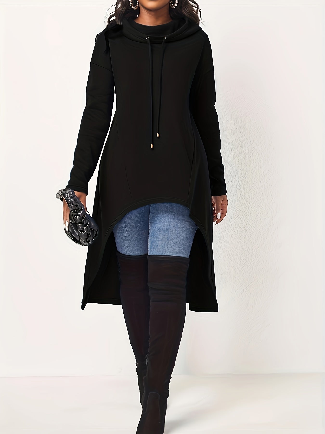 Casual Long Sleeve Drawstring Hoodie Sweatshirt KR0741