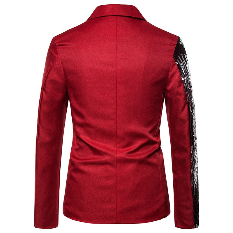 men's suit sequin patchwork jacket