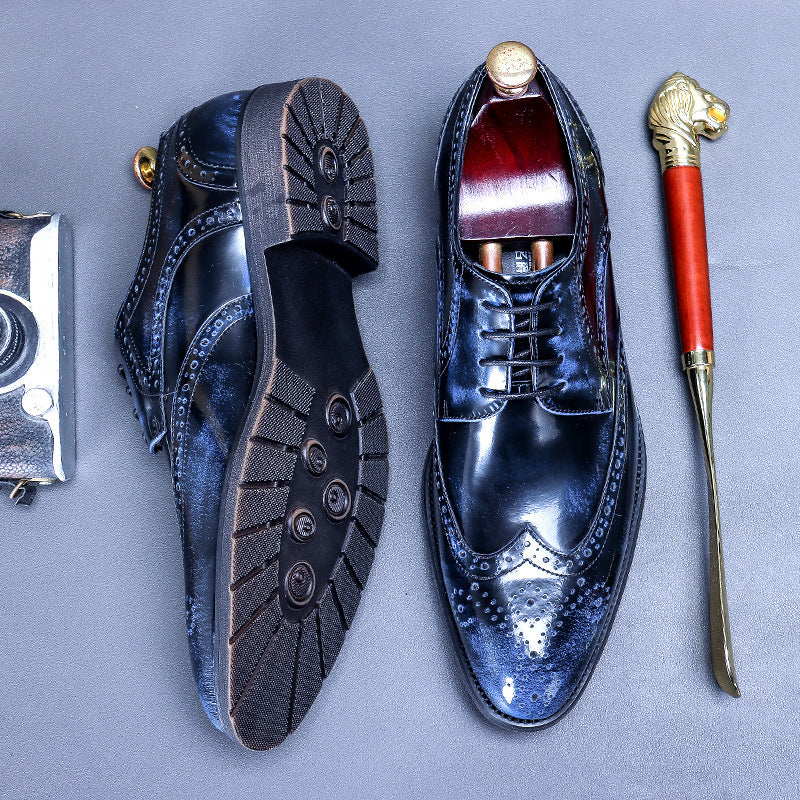 2022 Vintage Men's Leather Lace Up Fashion Dress Shoes
