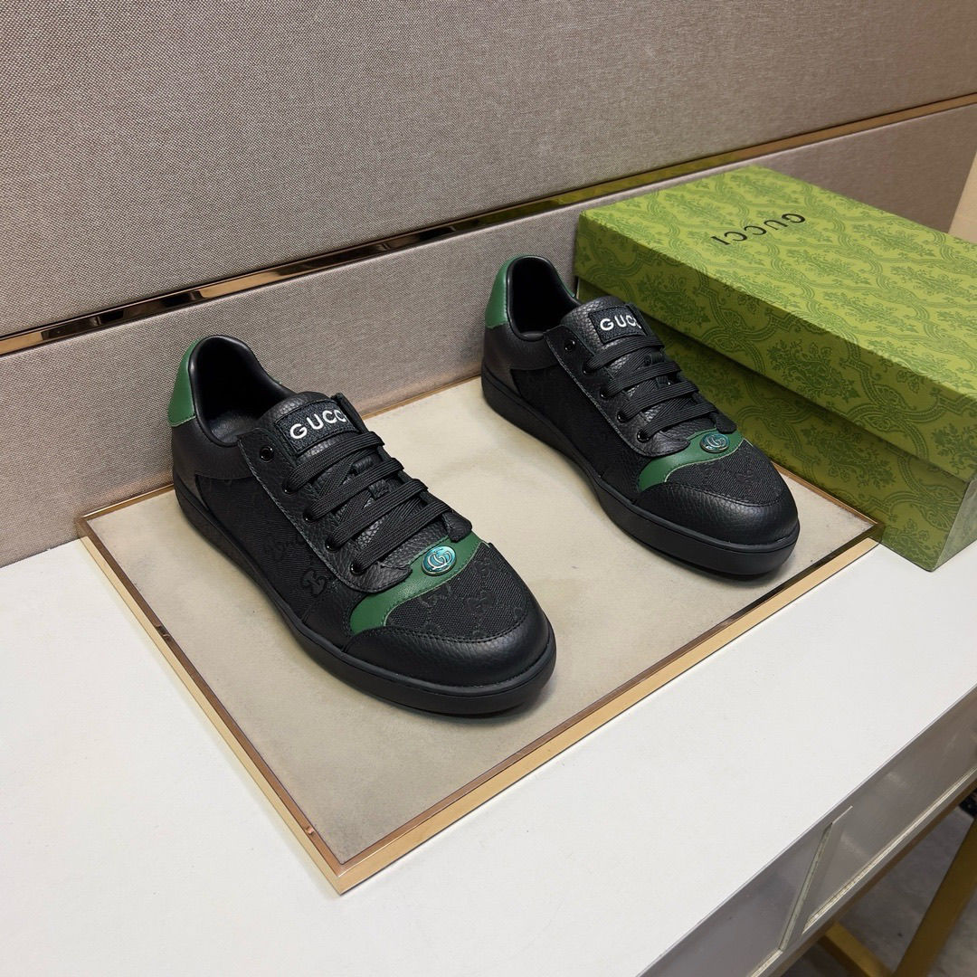 Black Leather New Fashion G Logo Men's SneakersXC052025072507