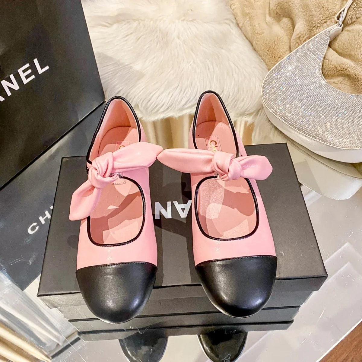 Bow French Flat Retro Mary Jane Shoes 1025031012