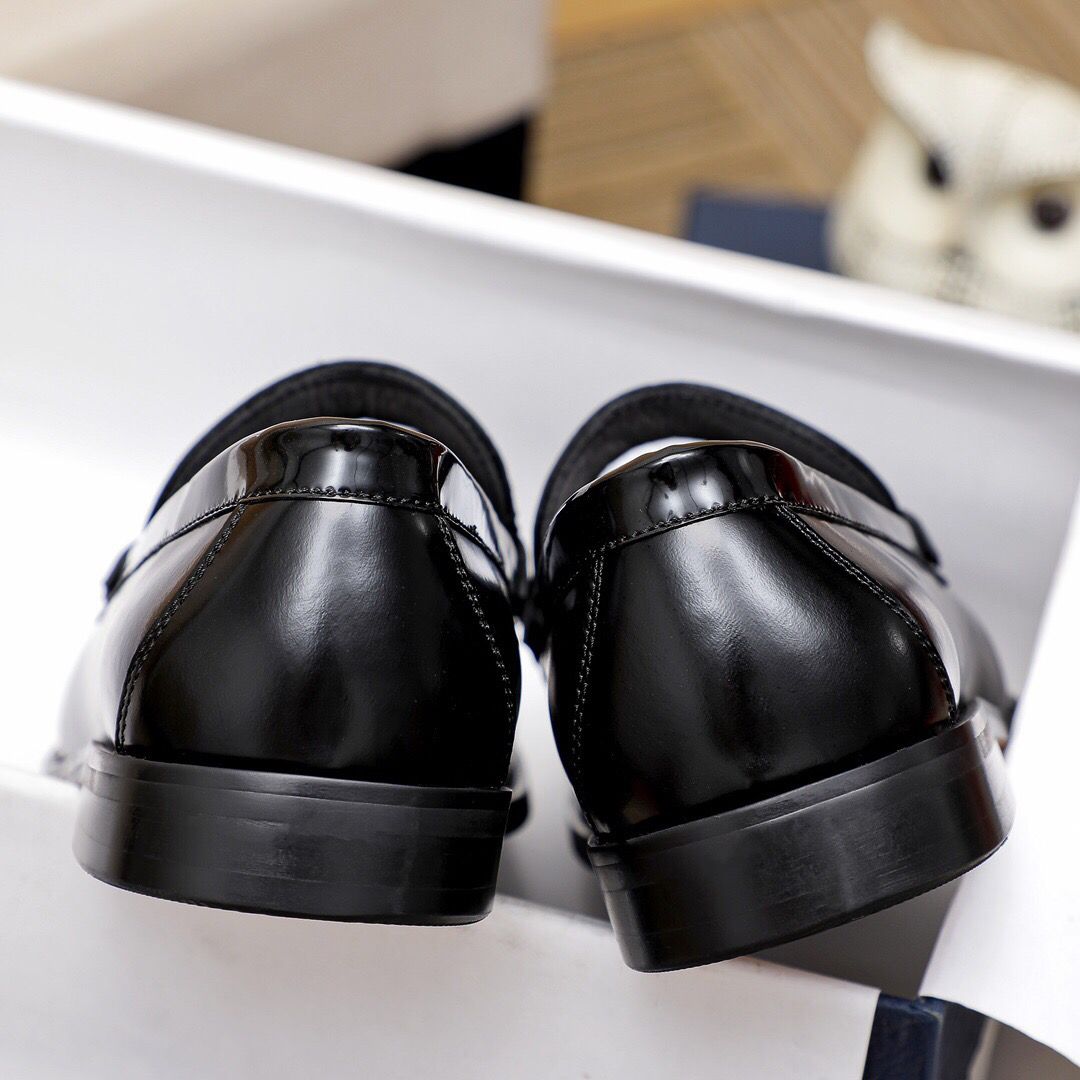 Black Leather New Fashion D Logo Men's LoafersXC052025072506
