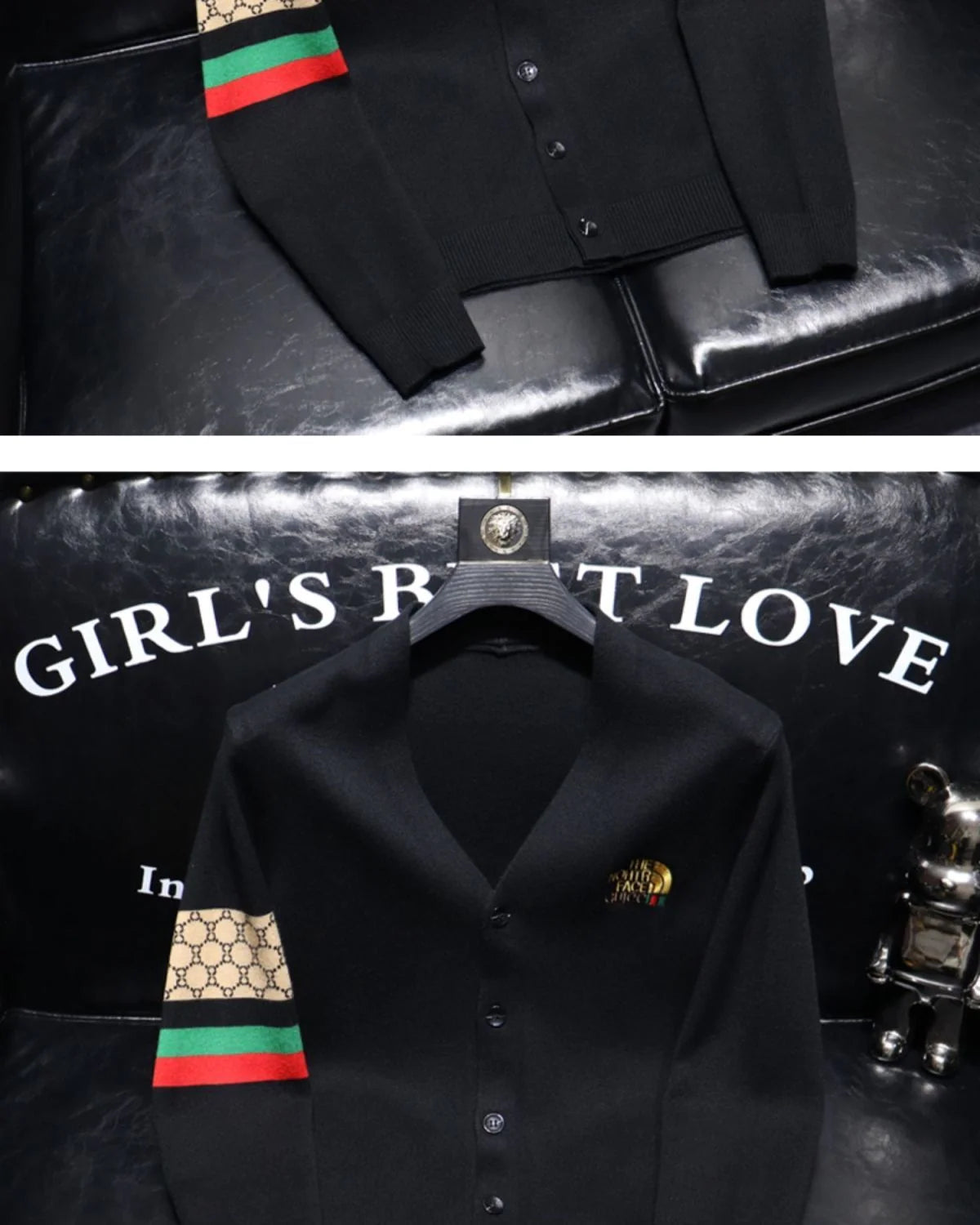 Autumn And Winter New Fashion Brand Letter Embroidered V-neck Cardigan Men's SweaterPD052023122615