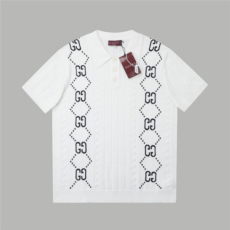 Black and White Cotton G Logo Men's T-shirtXC052025072509