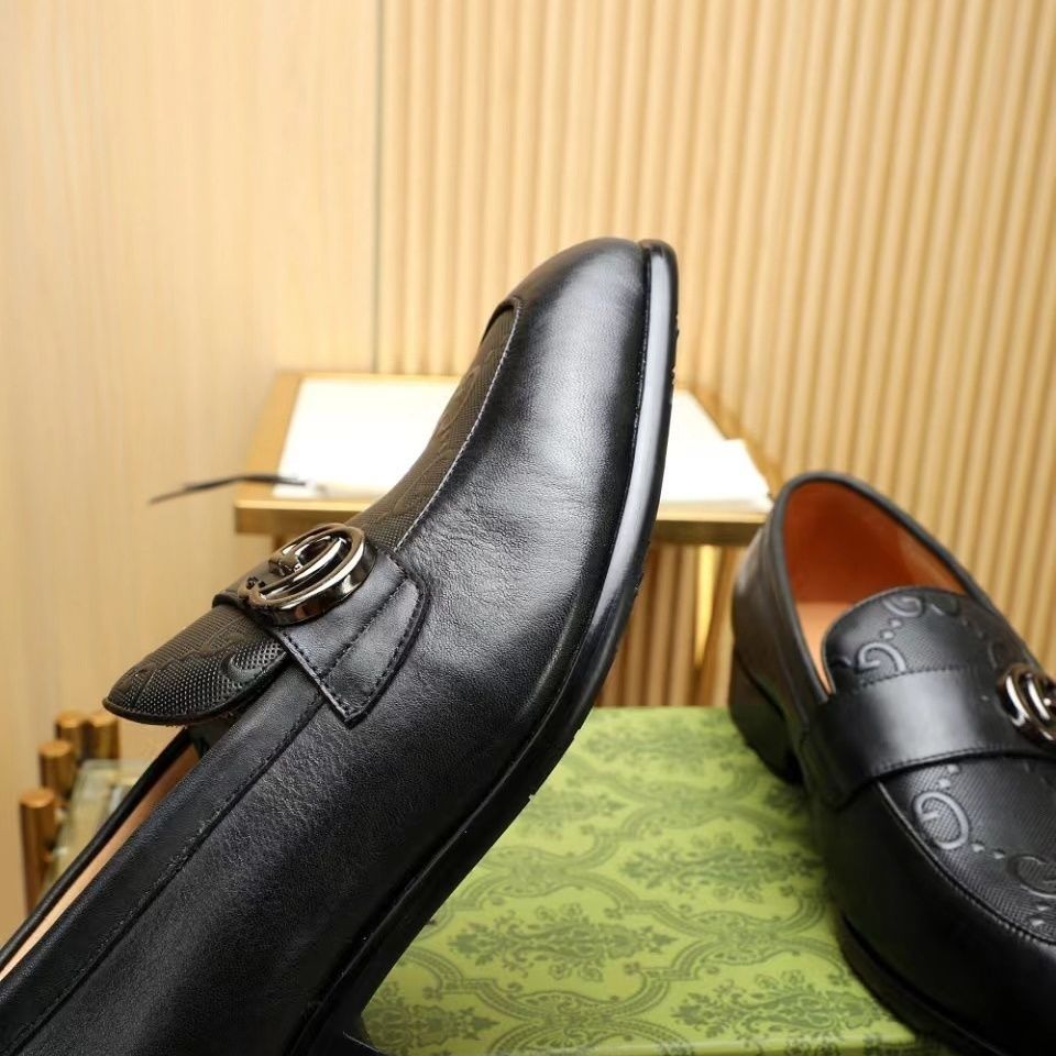 Black Leather New Fashion D Logo Men's LoafersXC052025072506