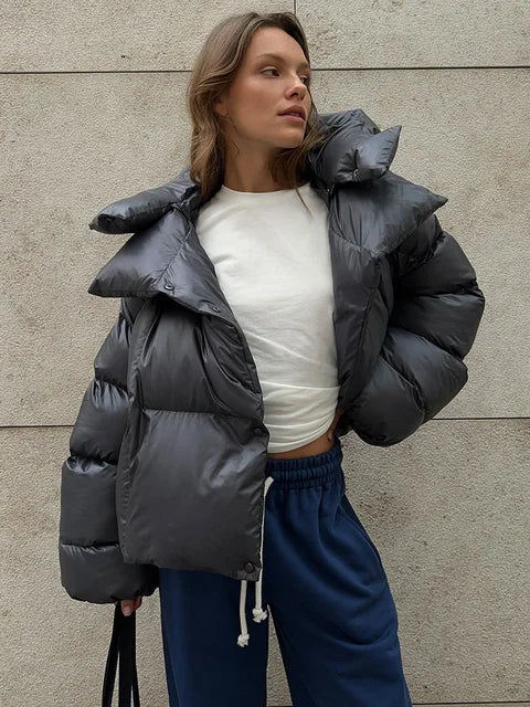 Thick Parkas Long Sleeve Top Women Autumn Winter Warm Coat Women’s Street Fashion Hoodies Woman Cotton-padded Jacket 2025