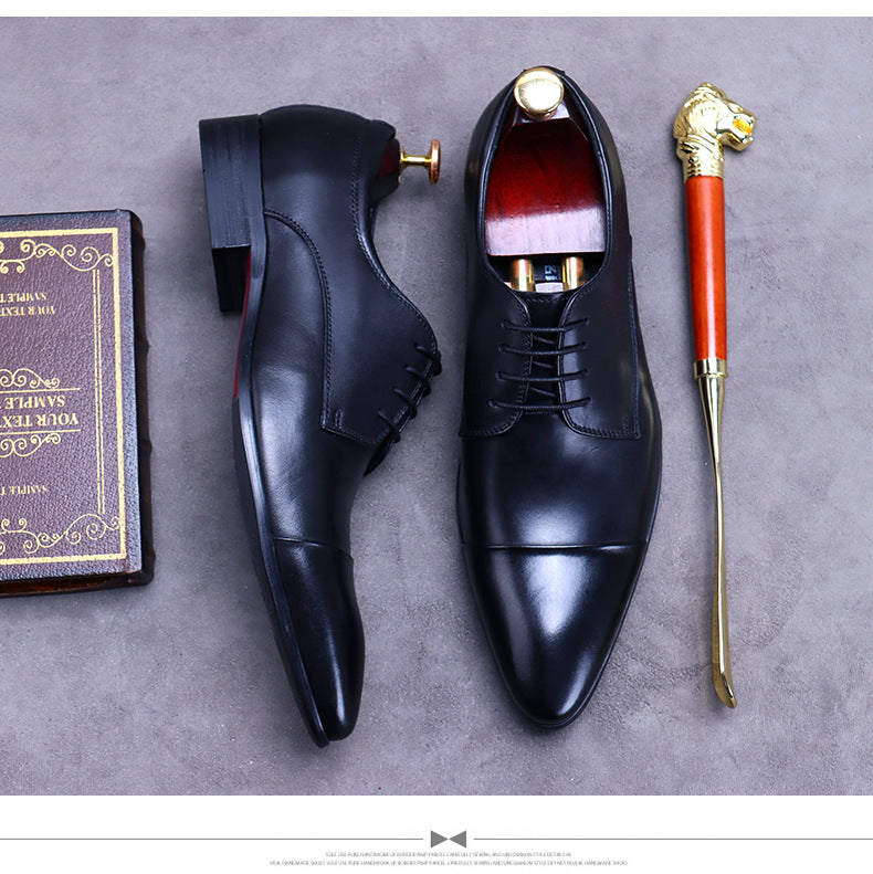 Classic Men's Leather Lace Up Casual Trendy Dress Shoes