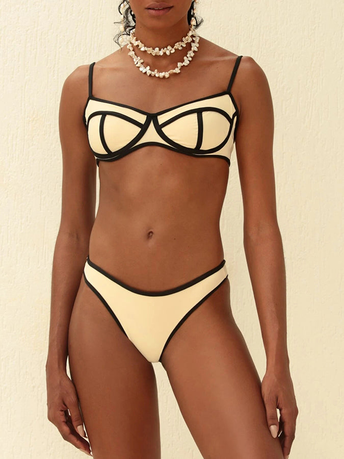 White Vintage Bikini and Crochet Pants