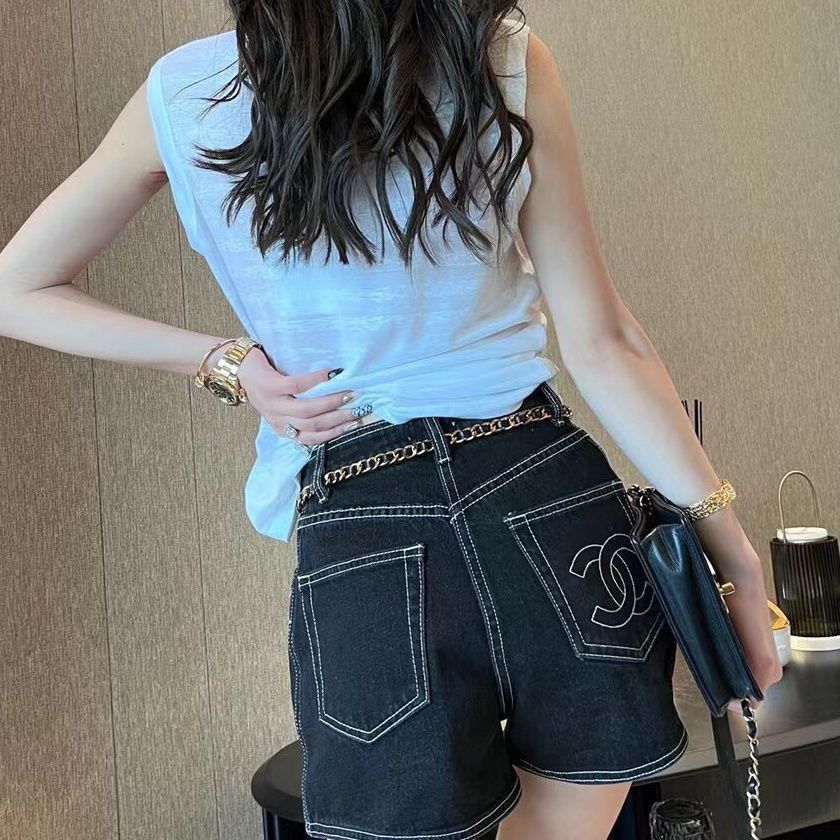 Black Jean Summer New C Logo Women's Shorts