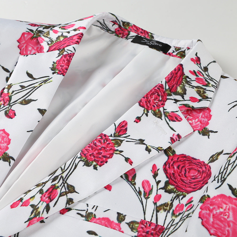 rose pattern lover blazer
