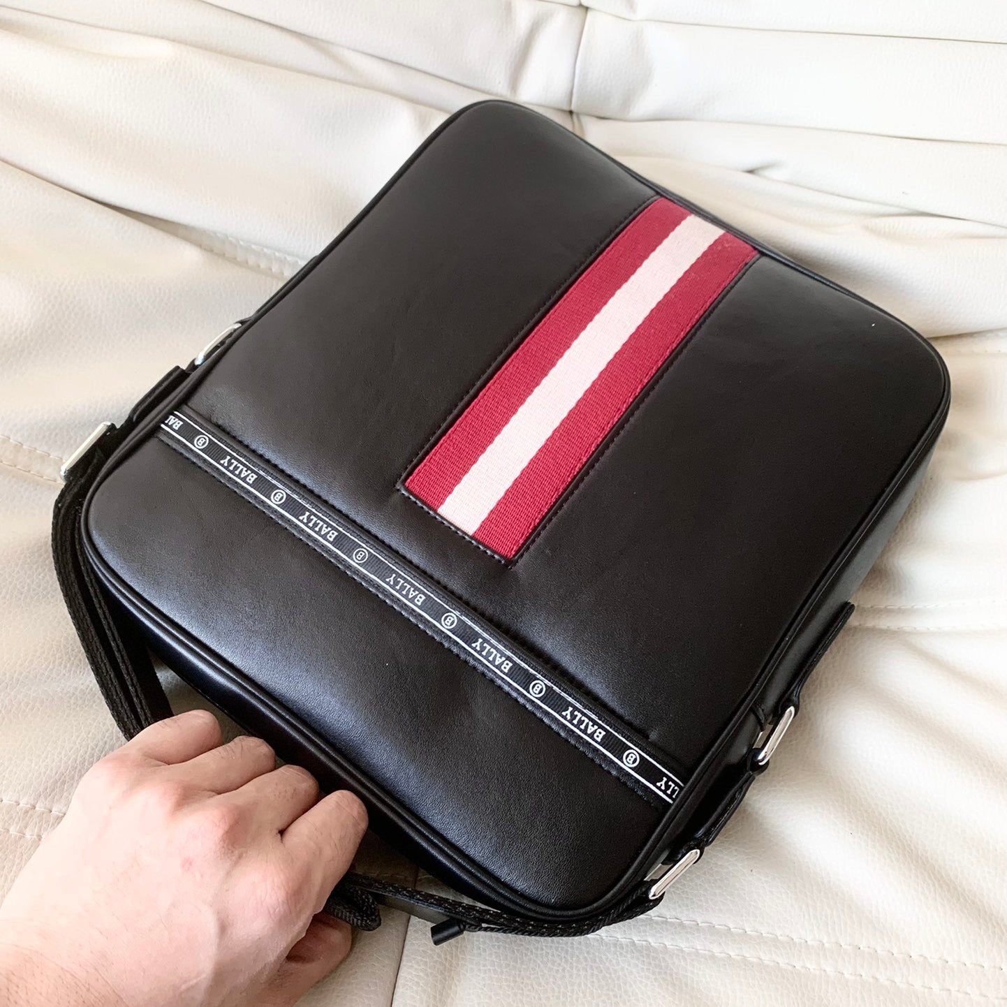 Black New 2024 Fashion style B Logo real leather Backpack bagsXC052024071908
