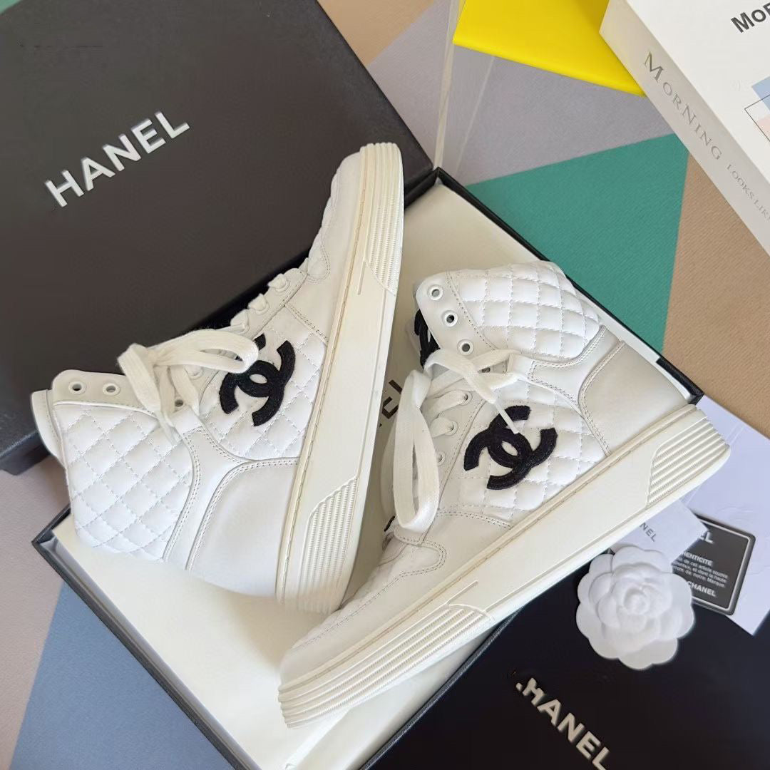 black and white C logo fashion women's sneakers-PD052023091206