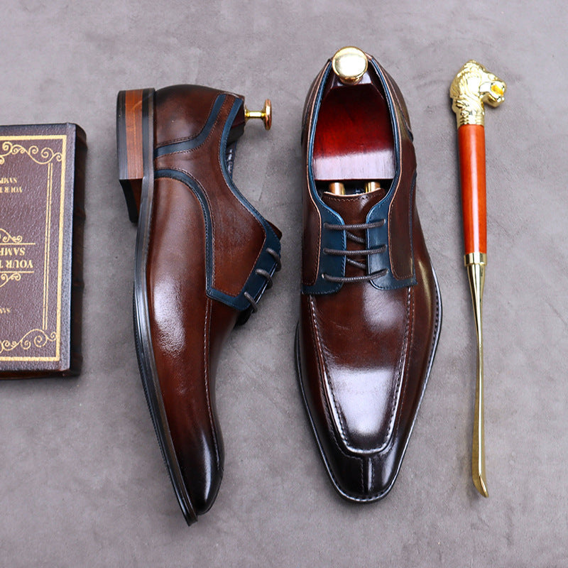 2022 Vintage Men's Leather Lace Up Dress Shoes
