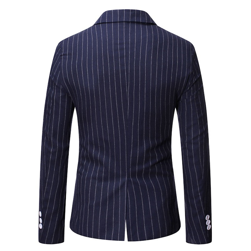 New Striped Casual Double Breasted Blazer