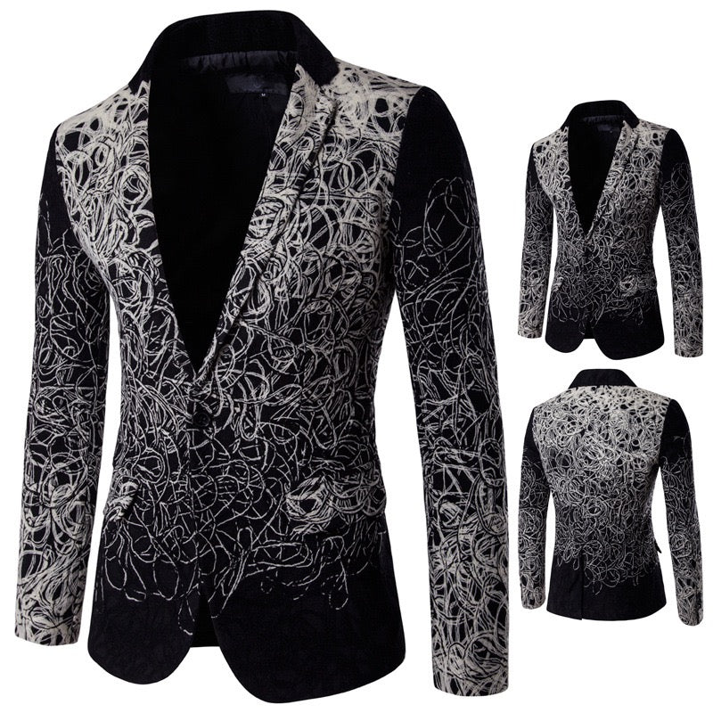 New Pan Flower Single Row Casual Suit Jacket