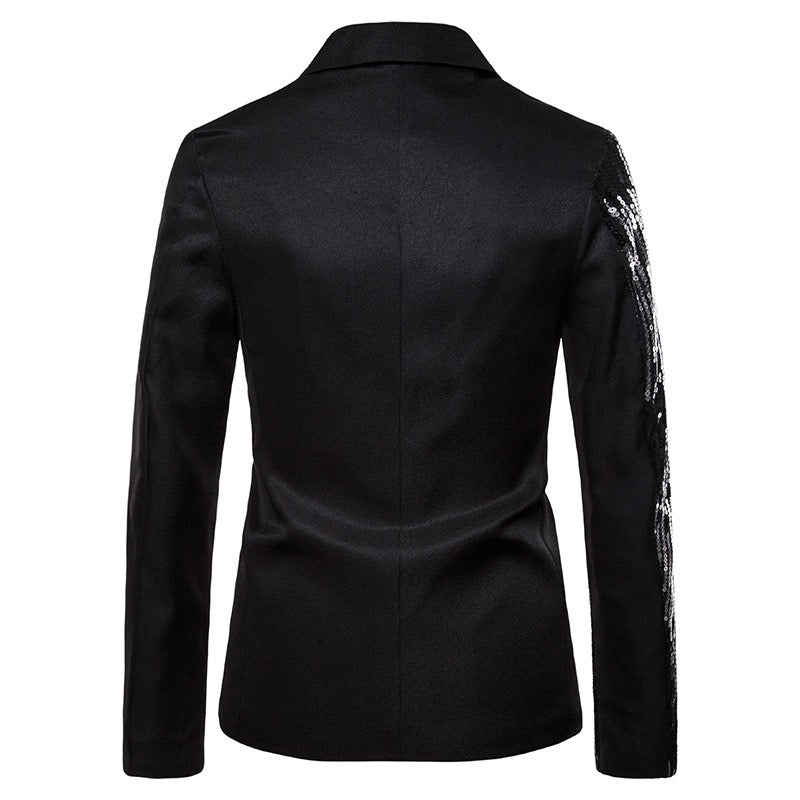 men's suit sequin patchwork jacket
