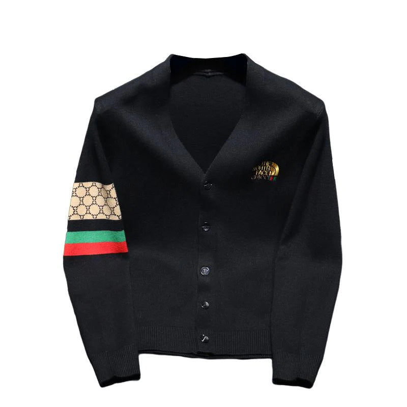 Autumn And Winter New Fashion Brand Letter Embroidered V-neck Cardigan Men's SweaterPD052023122615