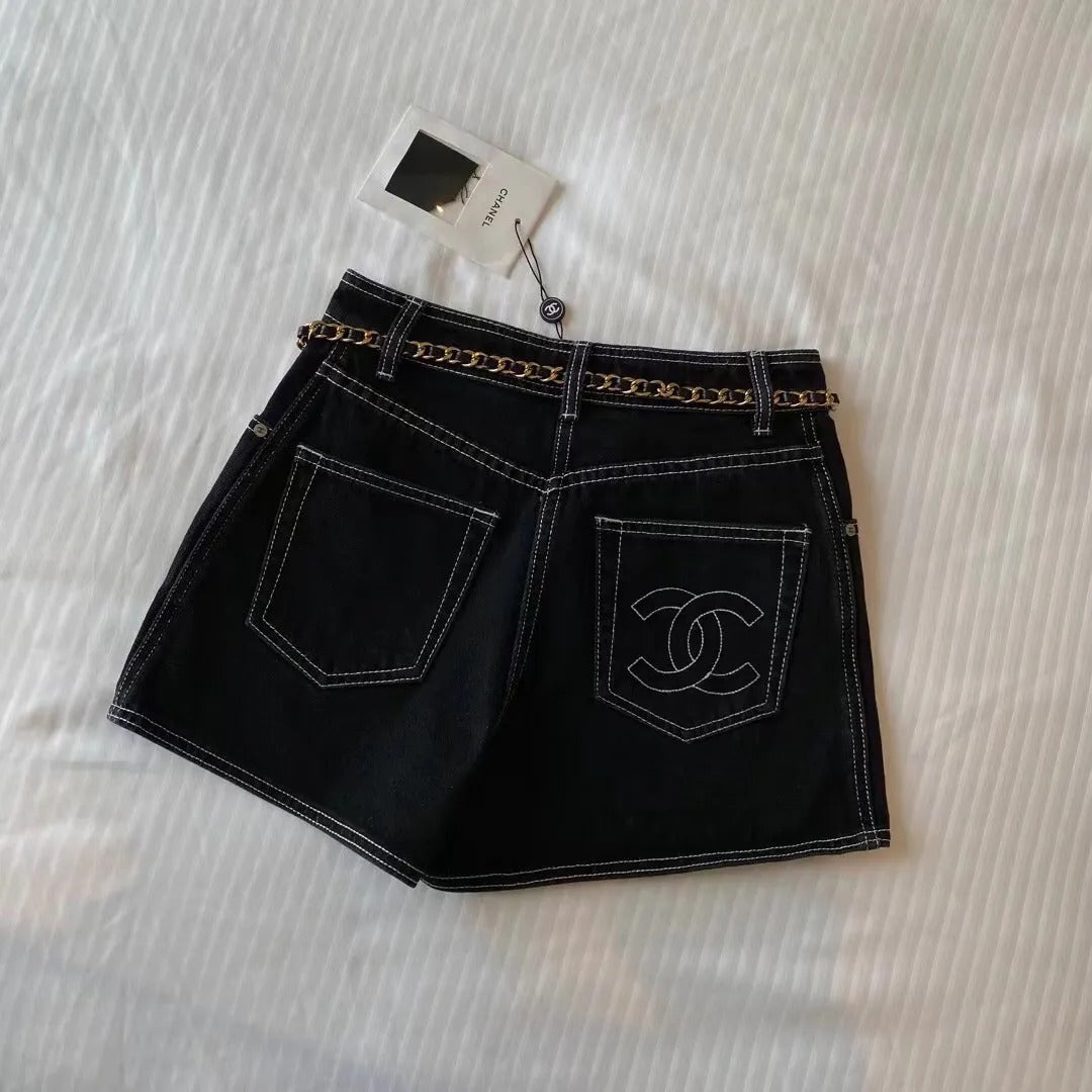 Black Jean Summer New C Logo Women's Shorts