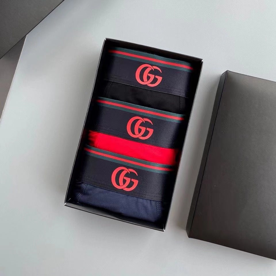 3 pairs of men's superior ice silk inner pants, soft and absorbent (gift box)