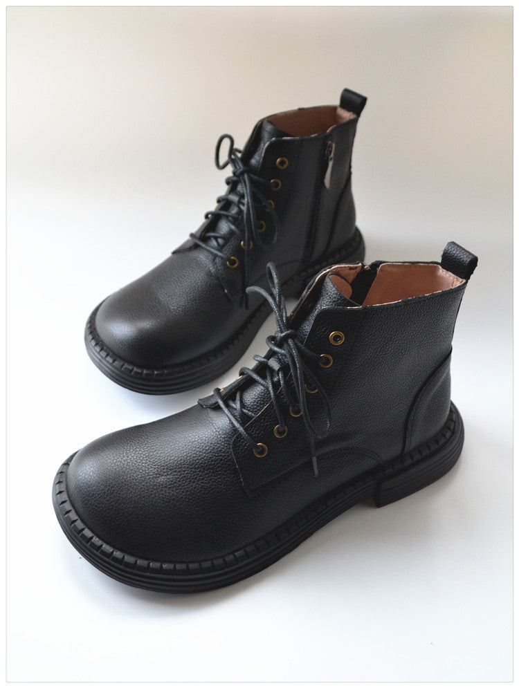Comfortable Leather Lace-up Wide Toe Box Boots for Men 39-45