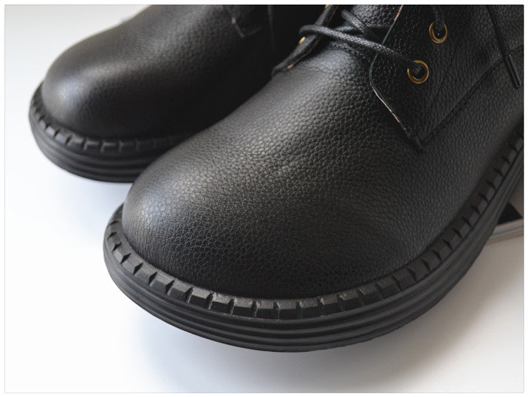 Comfortable Leather Lace-up Wide Toe Box Boots for Men 39-45