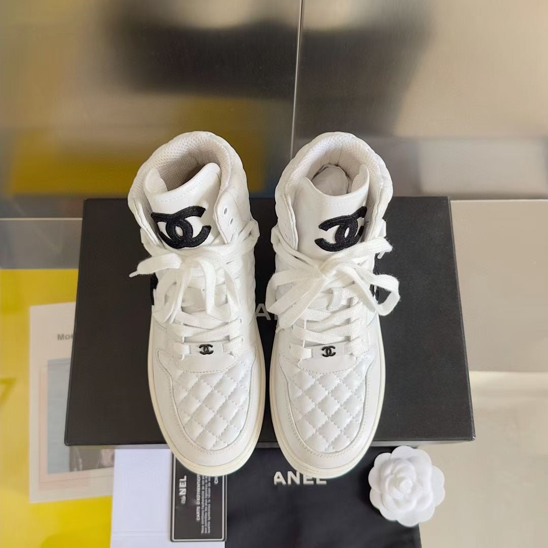 black and white C logo fashion women's sneakers-PD052023091206
