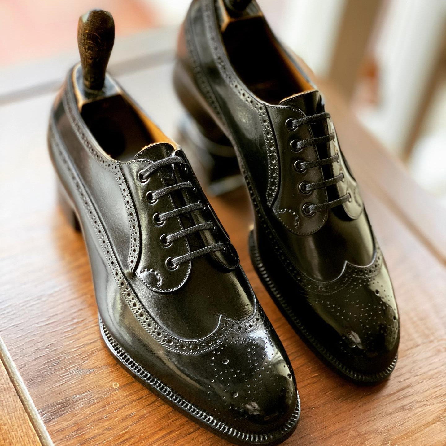 Black Brogue Style Formal Business Lace Up Men Dress Shoes