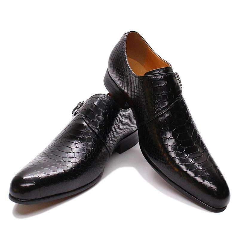 Men Snake Print Dress Shoes