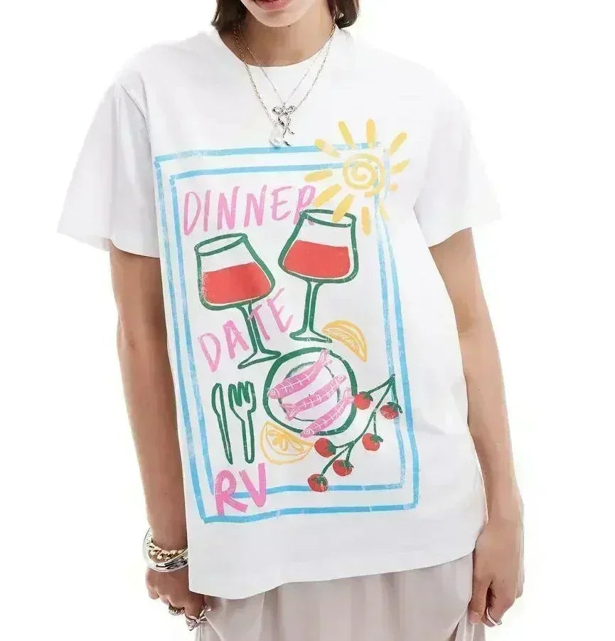 Casual Lotus Eyed Graphic T-shirt