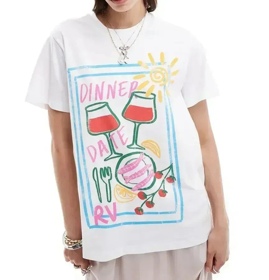 Casual Streetwear Gothic Long Sleeve T-shirt